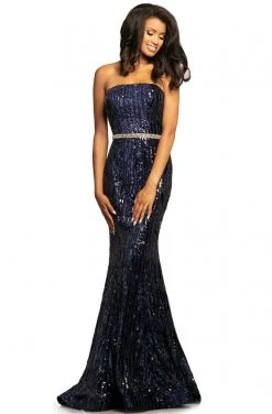 Johnathan Kayne - 2033 Strapless Straight Neckline Sequin Evening Gown