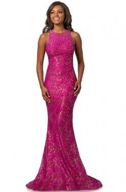 Johnathan Kayne - 2036 Jewel Ornate Metallic Lace Mermaid Gown 9 Johnathan Kayne - 2036 Jewel Ornate Metallic Lace Mermaid Gown