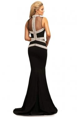 Johnathan Kayne - 2048 Embellished High Neck Trumpet Dress
