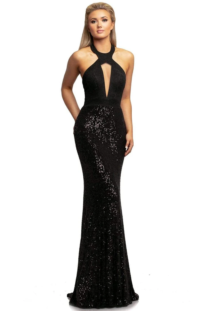 Johnathan Kayne - 2050 Halter Neck Embellished Sheath Dress Formal Gowns 3 Johnathan Kayne - 2050 Halter Neck Embellished Sheath Dress Formal Gowns