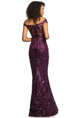 Formal Gowns Johnathan Kayne - 2064 Sequin-Embroidered Off Shoulder Mermaid Gown