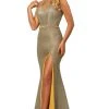 Johnathan Kayne - 2071 Plunging V-neck Trumpet Dress