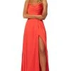 Johnathan Kayne - 2079 Scoop Neck A-line Gown With Slit And Train Formal Gowns