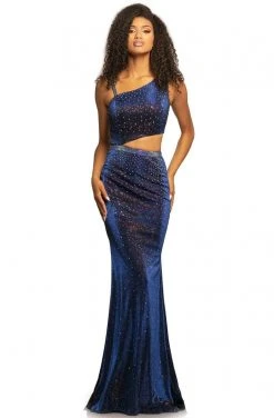 Johnathan Kayne - 2081 Embellished Asymmetric Neck Trumpet Dress Formal Gowns