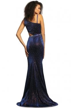Johnathan Kayne - 2081 Embellished Asymmetric Neck Trumpet Dress Formal Gowns
