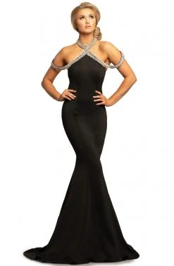 Johnathan Kayne - 2085 Embellished High Halter Mermaid Dress Formal Gowns
