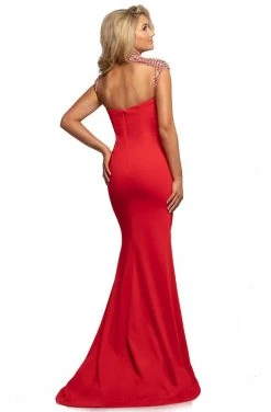 Johnathan Kayne - 2089 Embellished High Neck Trumpet Dress