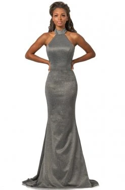 Johnathan Kayne - 2096 High Halter Neck Trumpet Dress With Train Formal Gowns