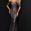 Johnathan Kayne - 2417 Off Shoulder Sequined Long Gown
