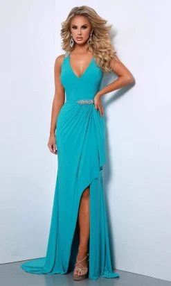 Johnathan Kayne - 2432 V-neck Ruffle Skirt Gown Formal Gowns
