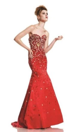 Johnathan Kayne - 458 Jewel Adorned Strapless Gown Formal Gowns