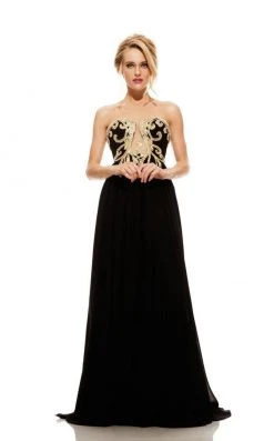 Johnathan Kayne - 502 Strapless Gilded Plunging Gown Formal Gowns 11 Johnathan Kayne - 502 Strapless Gilded Plunging Gown Formal Gowns