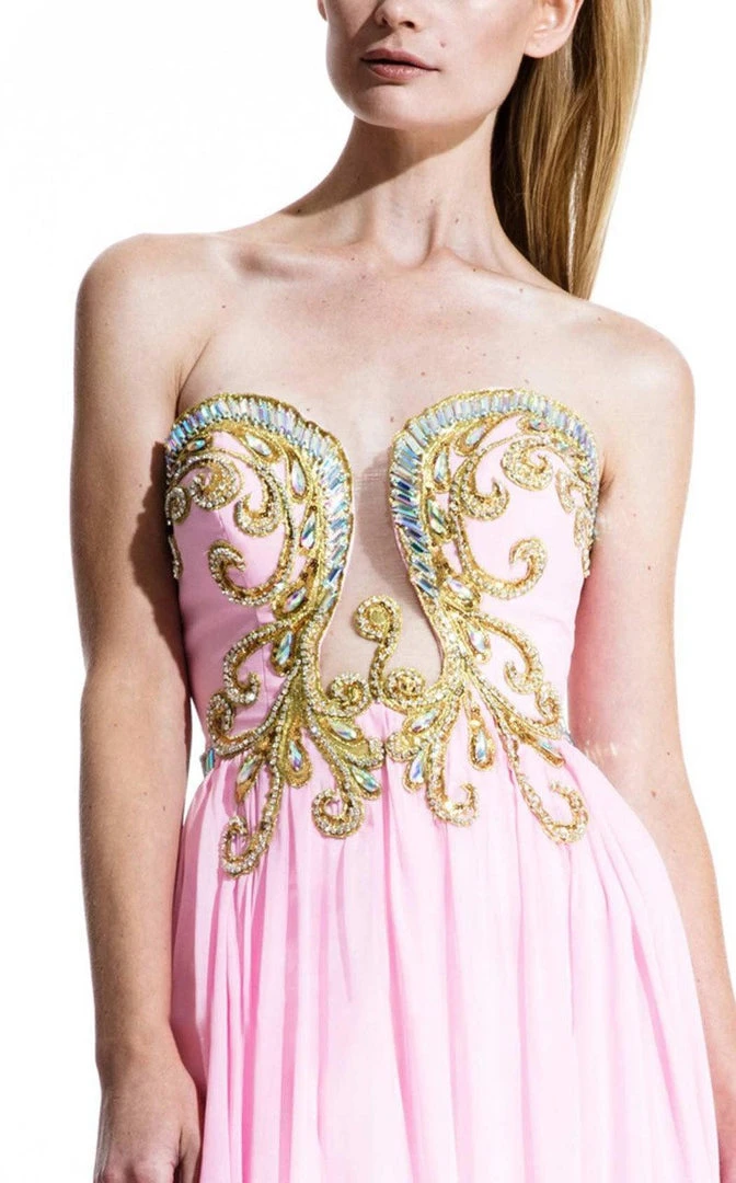 Johnathan Kayne - 502 Strapless Gilded Plunging Gown Formal Gowns 8 Johnathan Kayne - 502 Strapless Gilded Plunging Gown Formal Gowns