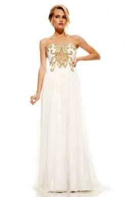 Johnathan Kayne - 502 Strapless Gilded Plunging Gown Formal Gowns 17 Johnathan Kayne - 502 Strapless Gilded Plunging Gown Formal Gowns