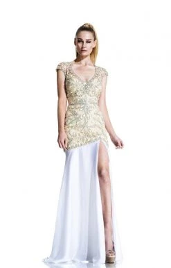 Johnathan Kayne - 510 Embellished V-neck Sheath Dress