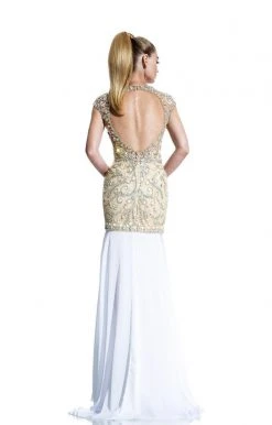 Johnathan Kayne - 510 Embellished V-neck Sheath Dress