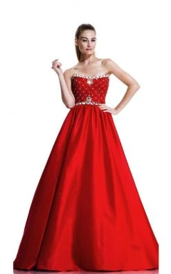 Formal Gowns Johnathan Kayne - 511 Strapless Bejeweled Satin Gown