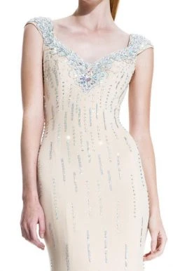 Formal Gowns Johnathan Kayne - 519 Bejeweled V-neck Sheath Dress 13 Formal Gowns Johnathan Kayne - 519 Bejeweled V-neck Sheath Dress
