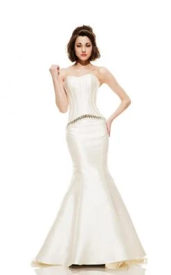 Johnathan Kayne - 6002 Strapless Corset Trumpet Gown