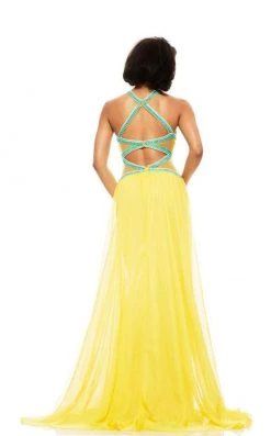 Johnathan Kayne - 6027 Beaded Illusion Halter A-line Dress