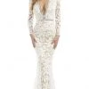 Johnathan Kayne - 6113 Sequined Deep V-neck Mermaid Dress
