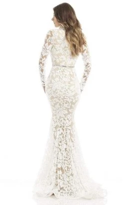 Johnathan Kayne - 6113 Sequined Deep V-neck Mermaid Dress