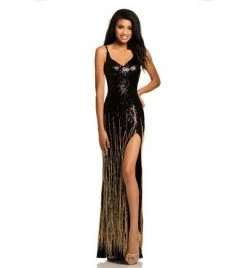 Johnathan Kayne - 7070 Embellished V-neck Sheath Dress Formal Gowns