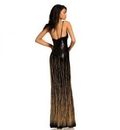 Johnathan Kayne - 7070 Embellished V-neck Sheath Dress Formal Gowns