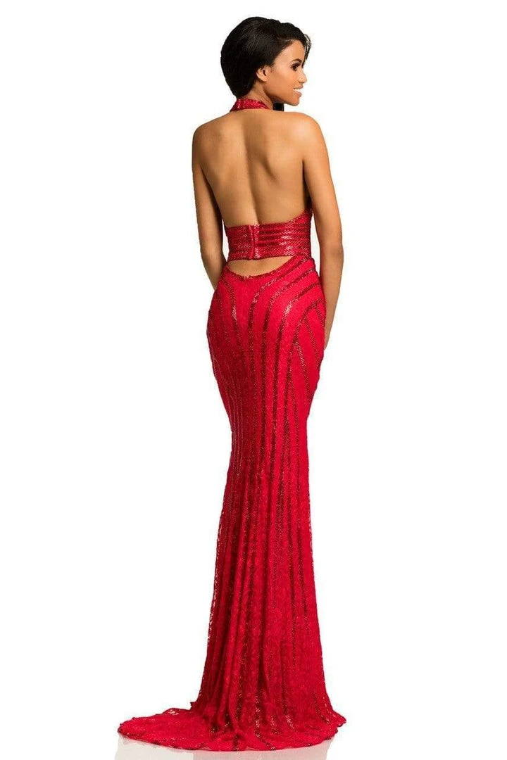 Formal Gowns Johnathan Kayne - 8016 Embellished Halter Sheath Dress 8 Formal Gowns Johnathan Kayne - 8016 Embellished Halter Sheath Dress
