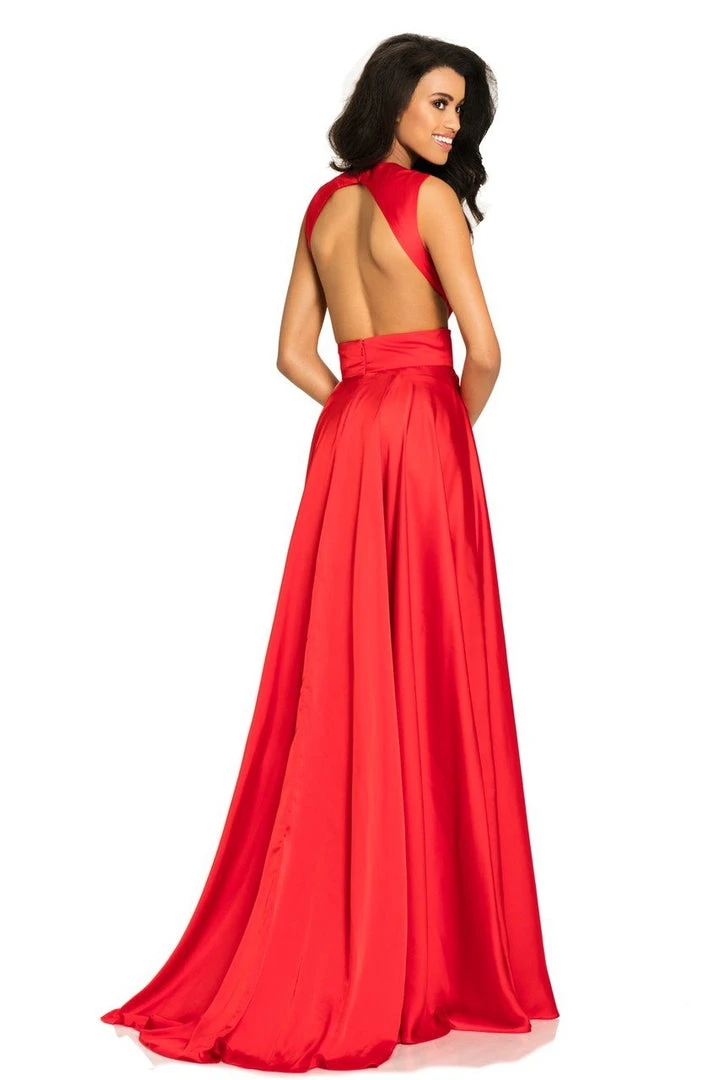 Johnathan Kayne - 8072 Ruched Cutout Charmeuse Gown 12 Johnathan Kayne - 8072 Ruched Cutout Charmeuse Gown