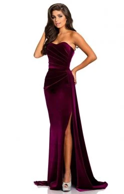 Formal Gowns Johnathan Kayne - 8087 Strapless Sweetheart Velvet Sheath Gown