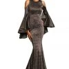 Johnathan Kayne - 8111 Bell Sleeve Glitter Knit Gown Formal Gowns