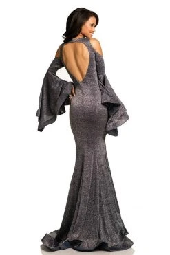Johnathan Kayne - 8111 Bell Sleeve Glitter Knit Gown Formal Gowns