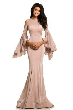 Johnathan Kayne - 8111 Bell Sleeve Glitter Knit Gown Formal Gowns