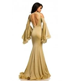 Johnathan Kayne - 8111 Bell Sleeve Glitter Knit Gown Formal Gowns
