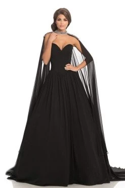 Formal Gowns Johnathan Kayne - 8200 Deep Sweetheart Ballgown With Beaded Cape