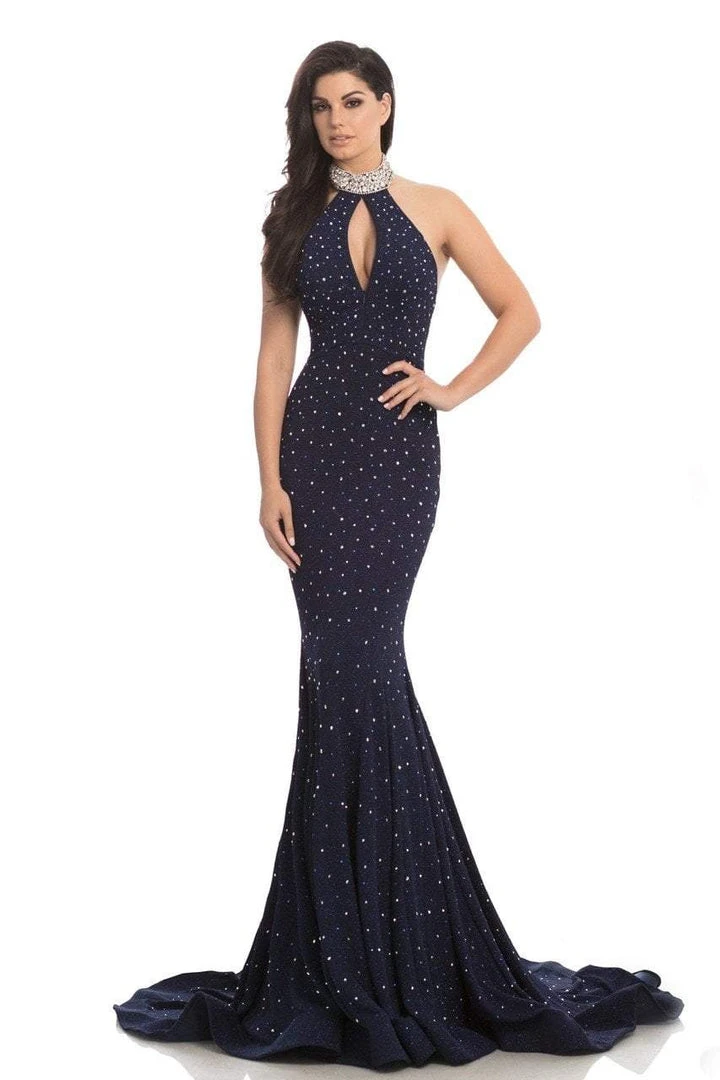 Johnathan Kayne - 8235 Bedazzled High Halter Mermaid Gown Formal Gowns 5 Johnathan Kayne - 8235 Bedazzled High Halter Mermaid Gown Formal Gowns