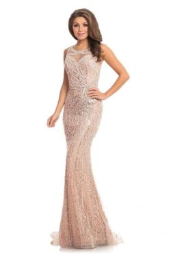 Johnathan Kayne - 9006 Illusion Jewel Bead-Fringed Mermaid Gown Formal Gowns 8 Johnathan Kayne - 9006 Illusion Jewel Bead-Fringed Mermaid Gown Formal Gowns