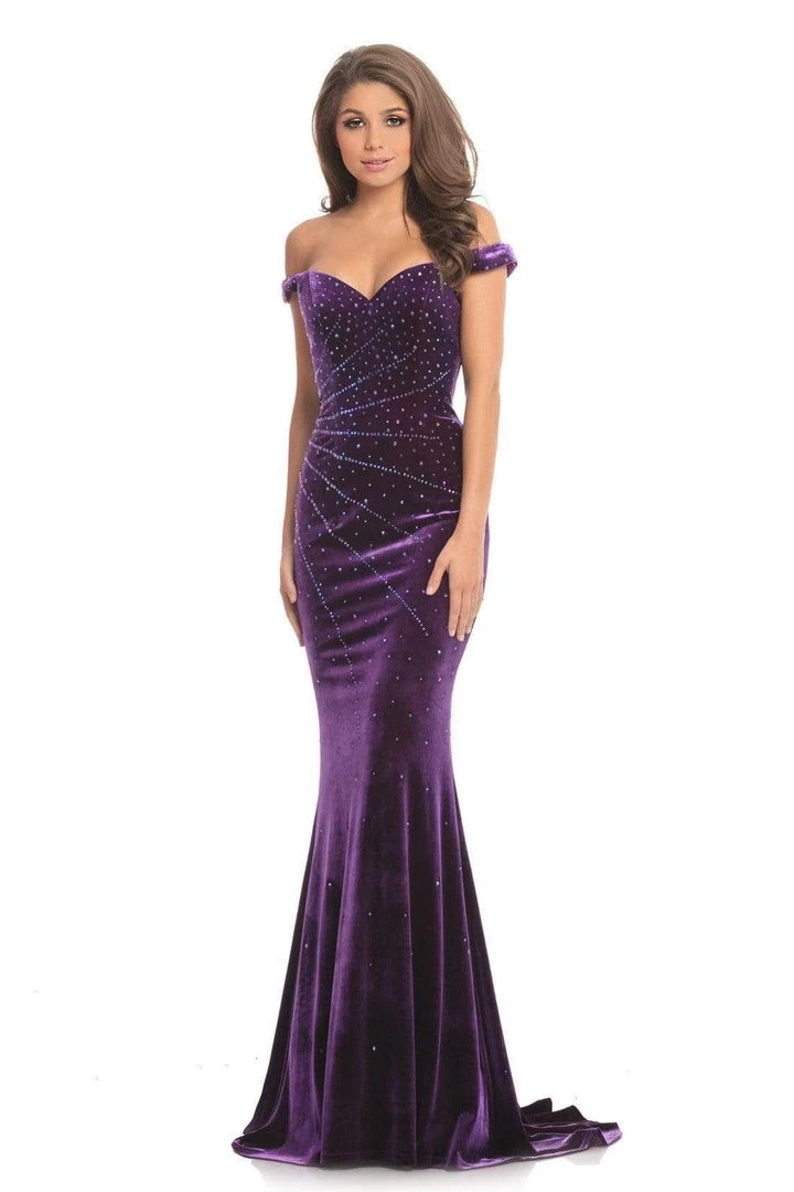 Johnathan Kayne - 9011 Radiantly Beaded Off Shoulder Velvet Gown Formal Gowns 5 Johnathan Kayne - 9011 Radiantly Beaded Off Shoulder Velvet Gown Formal Gowns