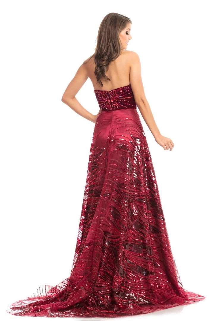 Formal Gowns Johnathan Kayne - 9014 Strapless V-Neck Sequined A-Line Gown 6 Formal Gowns Johnathan Kayne - 9014 Strapless V-Neck Sequined A-Line Gown