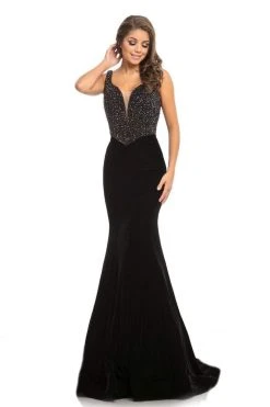 Johnathan Kayne - 9019 Fully Studded Bodice Velvet Mermaid Gown