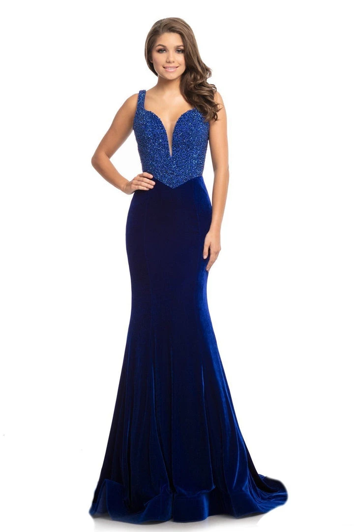 Johnathan Kayne - 9019 Fully Studded Bodice Velvet Mermaid Gown 9 Johnathan Kayne - 9019 Fully Studded Bodice Velvet Mermaid Gown