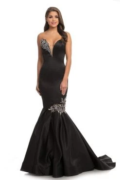 Formal Gowns Johnathan Kayne - 9030 Plunging Sweetheart Rose Appliqued Gown