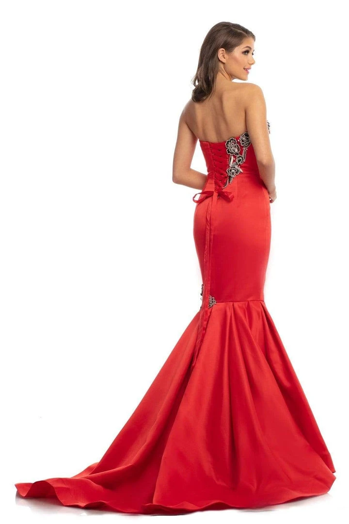 Formal Gowns Johnathan Kayne - 9030 Plunging Sweetheart Rose Appliqued Gown 6 Formal Gowns Johnathan Kayne - 9030 Plunging Sweetheart Rose Appliqued Gown