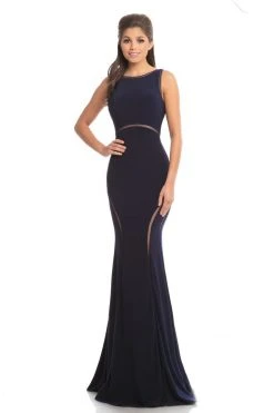 Johnathan Kayne - 9042 Contoured Illusion Stripe Mermaid Gown Formal Gowns