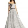Johnathan Kayne - 9048 Pinstripe Sequined Off-Shoulder Ballgown 2 Johnathan Kayne - 9048 Pinstripe Sequined Off-Shoulder Ballgown