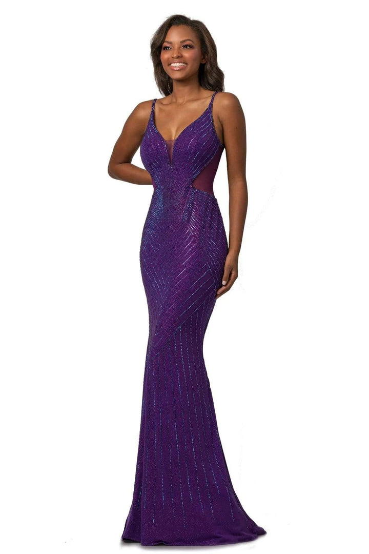 Johnathan Kayne - 9049 Embellished Deep V-neck Trumpet Dress 7 Johnathan Kayne - 9049 Embellished Deep V-neck Trumpet Dress