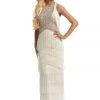 Johnathan Kayne - 9050 Embellished Halter Tiered Tassel Dress