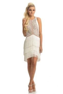 Johnathan Kayne - 9050 Embellished Halter Tiered Tassel Dress 7 Johnathan Kayne - 9050 Embellished Halter Tiered Tassel Dress
