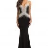 Johnathan Kayne - 9060 Bejeweled Deep V-neck Trumpet Dress 1 Johnathan Kayne - 9060 Bejeweled Deep V-neck Trumpet Dress